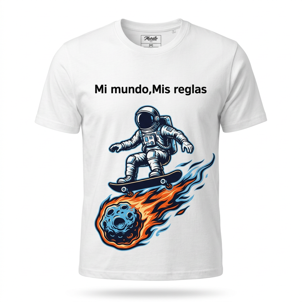 Polo «Mi mundo, mis reglas» — Astronauta skater