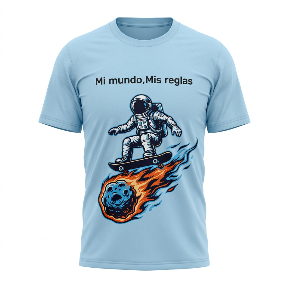 Polo «Mi mundo, mis reglas» — Astronauta skater