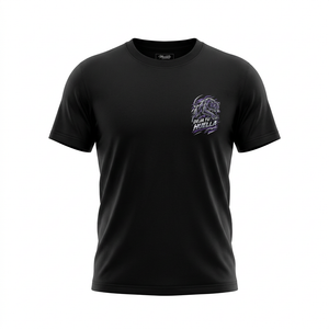 Polo negro estampado «Deja tu huella»
