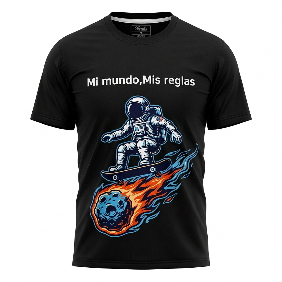 Polo «Mi mundo, mis reglas» — Astronauta skater